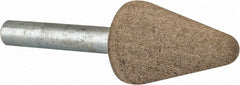 Cratex - 3/4" Head Diam x 1-1/8" Thickness, A5, Tree End, Aluminum Oxide Mounted Point - Fine Grade, 120 Grit, 27,000 RPM - Exact Tooling