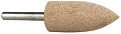 Cratex - 7/8" Head Diam x 2" Thickness, A11, Pointed Tree End, Aluminum Oxide Mounted Point - Medium Grade, 80 Grit, 12,000 RPM - Exact Tooling