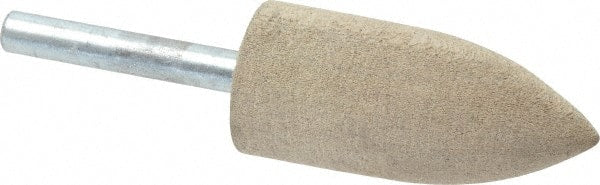 Cratex - 7/8" Head Diam x 2" Thickness, A11, Pointed Tree End, Aluminum Oxide Mounted Point - Fine Grade, 120 Grit, 12,000 RPM - Exact Tooling