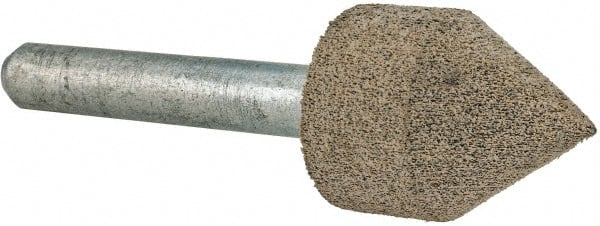 Cratex - 11/16" Head Diam x 7/8" Thickness, A14, Pointed Cylinder End, Aluminum Oxide Mounted Point - Medium Grade, 80 Grit, 30,750 RPM - Exact Tooling