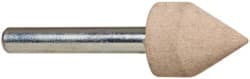 Cratex - 11/16" Head Diam x 7/8" Thickness, A14, Pointed Cylinder End, Aluminum Oxide Mounted Point - Fine Grade, 120 Grit, 30,750 RPM - Exact Tooling