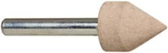 Cratex - 11/16" Head Diam x 7/8" Thickness, A14, Pointed Cylinder End, Aluminum Oxide Mounted Point - Fine Grade, 120 Grit, 30,750 RPM - Exact Tooling