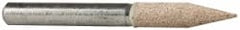 Cratex - 1/4" Head Diam x 1-1/16" Thickness, A15, Pointed Cylinder End, Aluminum Oxide Mounted Point - Fine Grade, 120 Grit, 34,500 RPM - Exact Tooling