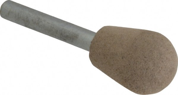 Cratex - 3/4" Head Diam x 1" Thickness, A23, Inverted Cone Radius End, Aluminum Oxide Mounted Point - Medium Grade, 80 Grit, 24,370 RPM - Exact Tooling