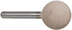 Cratex - 1" Head Diam x 1" Thickness, A25, Ball End, Aluminum Oxide Mounted Point - Fine Grade, 120 Grit, 22,120 RPM - Exact Tooling