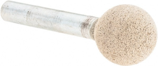 Cratex - 5/8" Head Diam x 5/8" Thickness, A26, Ball End, Aluminum Oxide Mounted Point - Medium Grade, 80 Grit, 35,250 RPM - Exact Tooling