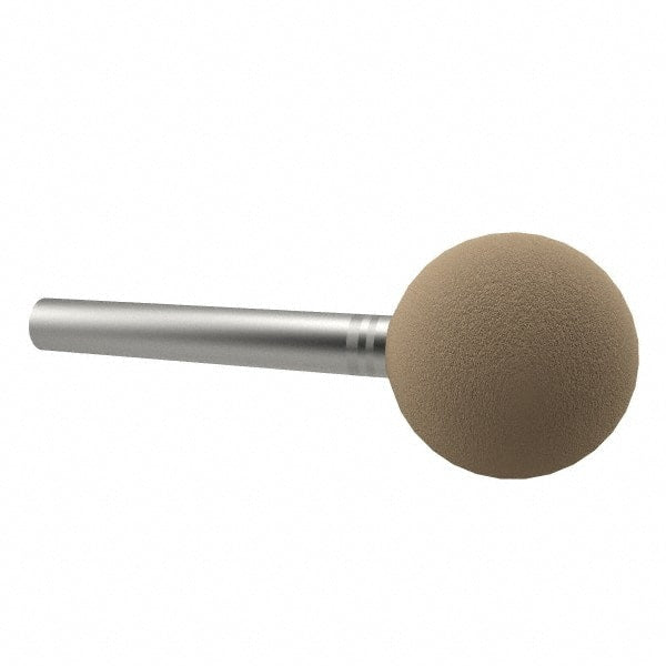 Cratex - 5/8" Head Diam x 5/8" Thickness, A26, Ball End, Aluminum Oxide Mounted Point - Fine Grade, 120 Grit, 35,250 RPM - Exact Tooling