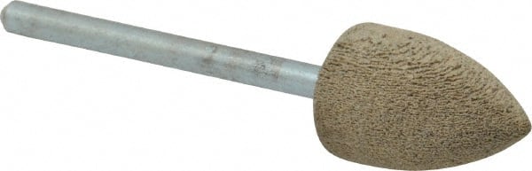 Cratex - 1/2" Head Diam x 3/4" Thickness, B42, Pointed End, Aluminum Oxide Mounted Point - Medium Grade, 80 Grit, 17,620 RPM - Exact Tooling