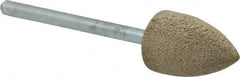 Cratex - 1/2" Head Diam x 3/4" Thickness, B42, Pointed End, Aluminum Oxide Mounted Point - Medium Grade, 80 Grit, 17,620 RPM - Exact Tooling