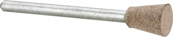 Cratex - 5/16" Head Diam x 3/8" Thickness, B104, Inverted Cone Flat End, Aluminum Oxide Mounted Point - Fine Grade, 120 Grit, 28,870 RPM - Exact Tooling