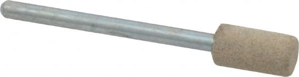 Cratex - 1/4" Head Diam x 1/2" Thickness, W163, Cylinder End, Aluminum Oxide Mounted Point - Fine Grade, 120 Grit, 26,250 RPM - Exact Tooling