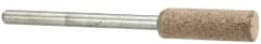 Cratex - 1/4" Head Diam x 3/4" Thickness, W164, Cylinder End, Aluminum Oxide Mounted Point - Medium Grade, 80 Grit, 21,750 RPM - Exact Tooling