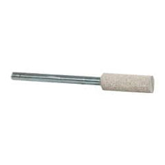 Cratex - 1/4" Head Diam x 3/4" Thickness, W164, Cylinder End, Aluminum Oxide Mounted Point - Fine Grade, 120 Grit, 21,750 RPM - Exact Tooling