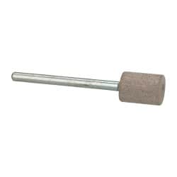 Cratex - 3/8" Head Diam x 1/2" Thickness, W176, Cylinder End, Aluminum Oxide Mounted Point - Fine Grade, 120 Grit, 21,000 RPM - Exact Tooling
