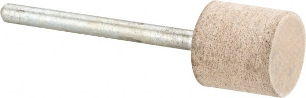 Cratex - 1/2" Head Diam x 1/2" Thickness, W185, Cylinder End, Aluminum Oxide Mounted Point - Fine Grade, 120 Grit, 16,870 RPM - Exact Tooling