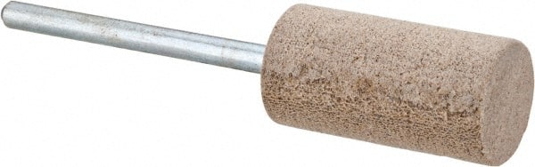 Cratex - 1/2" Head Diam x 1" Thickness, W187, Cylinder End, Aluminum Oxide Mounted Point - Fine Grade, 120 Grit, 10,120 RPM - Exact Tooling