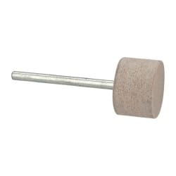 Cratex - 3/4" Head Diam x 1/2" Thickness, W203, Cylinder End, Aluminum Oxide Mounted Point - Fine Grade, 120 Grit, 15,750 RPM - Exact Tooling