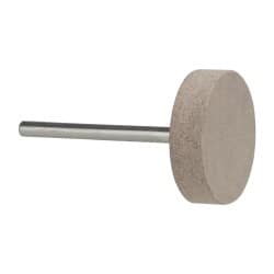 Cratex - 1" Head Diam x 1/4" Thickness, W216, Cylinder End, Aluminum Oxide Mounted Point - Medium Grade, 80 Grit, 12,750 RPM - Exact Tooling