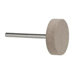 Cratex - 1" Head Diam x 1/4" Thickness, W216, Cylinder End, Aluminum Oxide Mounted Point - Medium Grade, 80 Grit, 12,750 RPM - Exact Tooling