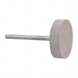 Cratex - 1" Head Diam x 1/4" Thickness, W216, Cylinder End, Aluminum Oxide Mounted Point - Fine Grade, 120 Grit, 12,750 RPM - Exact Tooling