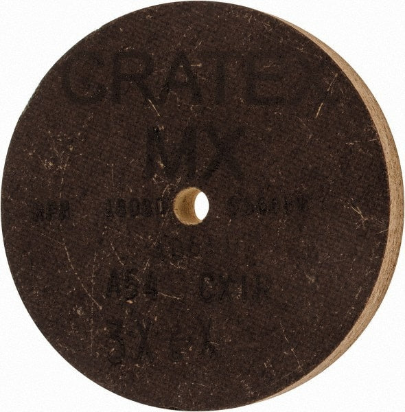 Cratex - 3" Diam x 1/4" Hole x 3/8" Thick, 54 Grit Surface Grinding Wheel - Aluminum Oxide, Type 1, Coarse Grade, 18,080 Max RPM, No Recess - Exact Tooling