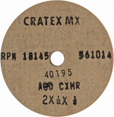 Cratex - 2" Diam x 1/4" Hole x 1/16" Thick, 80 Grit Surface Grinding Wheel - Aluminum Oxide, Type 1, Medium Grade, 18,145 Max RPM, No Recess - Exact Tooling