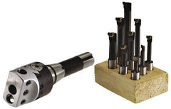 Value Collection - 4 Inch Body, 1 Inch Boring Bar Hole Diameter, Manual Offset Boring Head - Straight Shank - Exact Tooling