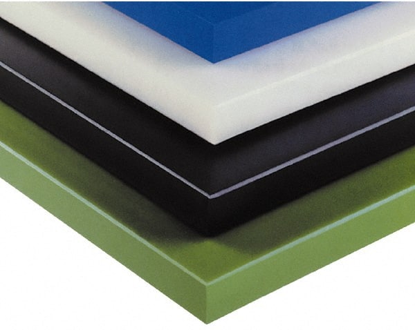Made in USA - 2" Thick x 24" Wide x 4' Long, Polyethylene (UHMW) Sheet - White - Exact Tooling