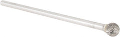 OSG - 1/2" Cut Diam, 1/4" Shank Diam, Ball Head Burr - Carbide, Radius End, 1/2" LOC, 6" OAL - Exact Tooling