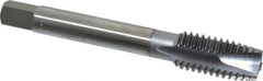 OSG - 1/2-13 UNC, 3 Flute, TiCN Finish, High Speed Steel Spiral Point Tap - Plug Chamfer, Right Hand Thread, 3-3/8" OAL, 2" Thread Length, 3B Class of Fit, Series 105 - Exact Tooling