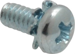 Value Collection - #4-40 UNC, 1/4" Length Under Head Phillips Drive Machine Screw - Pan Head, Grade J82 Steel, Zinc-Plated Finish, External Tooth - Exact Tooling