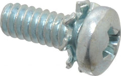 Value Collection - #4-40 UNC, 5/16" Length Under Head Phillips Drive Machine Screw - Pan Head, Grade J82 Steel, Zinc-Plated Finish, External Tooth - Exact Tooling