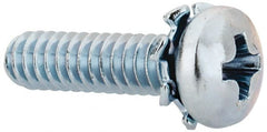 Value Collection - #4-40 UNC, 7/16" Length Under Head Phillips Drive Machine Screw - Pan Head, Grade J82 Steel, Zinc-Plated Finish, External Tooth - Exact Tooling