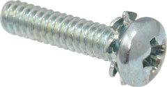 Value Collection - #4-40 UNC, 1/2" Length Under Head Phillips Drive Machine Screw - Pan Head, Grade J82 Steel, Zinc-Plated Finish, External Tooth - Exact Tooling