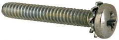Value Collection - #4-40 UNC, 3/4" Length Under Head Phillips Drive Machine Screw - Pan Head, Grade J82 Steel, Zinc-Plated Finish, External Tooth - Exact Tooling