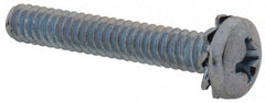 Value Collection - #6-32 UNC, 7/8" Length Under Head Phillips Drive Machine Screw - Pan Head, Grade J82 Steel, Zinc-Plated Finish, External Tooth - Exact Tooling