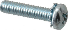 Value Collection - #8-32 UNC, 3/4" Length Under Head Phillips Drive Machine Screw - Pan Head, Grade J82 Steel, Zinc-Plated Finish, External Tooth - Exact Tooling