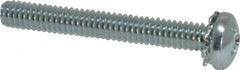Value Collection - #8-32 UNC, 1-1/4" Length Under Head Phillips Drive Machine Screw - Pan Head, Grade J82 Steel, Zinc-Plated Finish, External Tooth - Exact Tooling