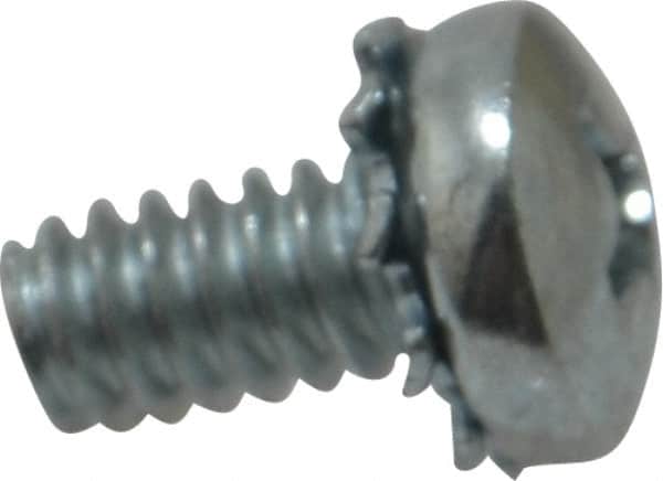 Value Collection - #10-24 UNC, 3/8" Length Under Head Phillips Drive Machine Screw - Pan Head, Grade J82 Steel, Zinc-Plated Finish, External Tooth - Exact Tooling