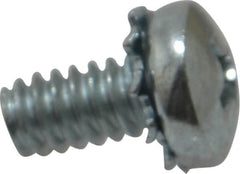Value Collection - #10-24 UNC, 3/8" Length Under Head Phillips Drive Machine Screw - Pan Head, Grade J82 Steel, Zinc-Plated Finish, External Tooth - Exact Tooling
