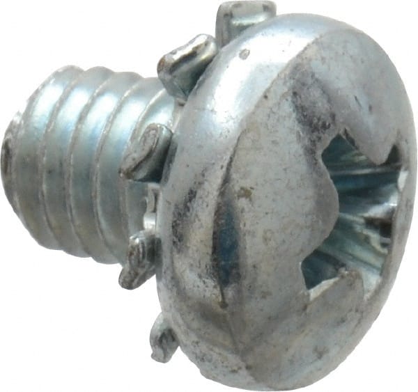 Value Collection - #10-32 UNF, 1/4" Length Under Head Phillips Drive Machine Screw - Pan Head, Grade J82 Steel, Zinc-Plated Finish, External Tooth - Exact Tooling