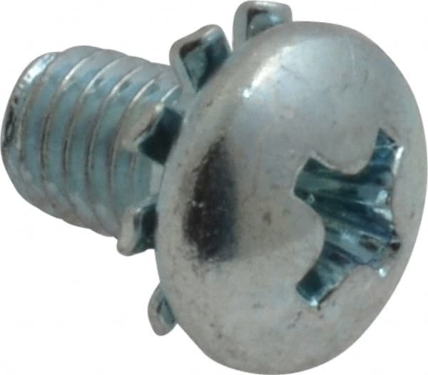 Value Collection - #10-32 UNF, 5/16" Length Under Head Phillips Drive Machine Screw - Pan Head, Grade J82 Steel, Zinc-Plated Finish, External Tooth - Exact Tooling