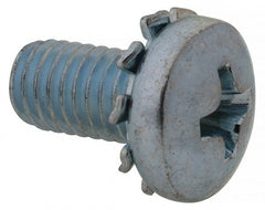 Value Collection - #10-32 UNF, 3/8" Length Under Head Phillips Drive Machine Screw - Pan Head, Grade J82 Steel, Zinc-Plated Finish, External Tooth - Exact Tooling