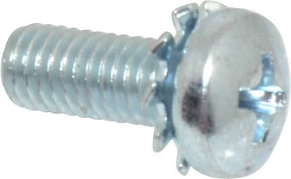 Value Collection - #10-32 UNF, 1/2" Length Under Head Phillips Drive Machine Screw - Pan Head, Grade J82 Steel, Zinc-Plated Finish, External Tooth - Exact Tooling