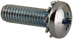 Value Collection - #10-32 UNF, 5/8" Length Under Head Phillips Drive Machine Screw - Pan Head, Grade J82 Steel, Zinc-Plated Finish, External Tooth - Exact Tooling