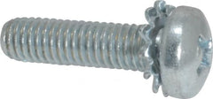 Value Collection - #10-32 UNF, 3/4" Length Under Head Phillips Drive Machine Screw - Pan Head, Grade J82 Steel, Zinc-Plated Finish, External Tooth - Exact Tooling