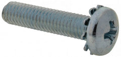 Value Collection - #10-32 UNF, 7/8" Length Under Head Phillips Drive Machine Screw - Pan Head, Grade 2 Steel, Zinc-Plated Finish, Without Washer - Exact Tooling