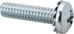 Value Collection - 1/4-20 UNC, 1" Length Under Head Phillips Drive Machine Screw - Pan Head, Grade J82 Steel, Zinc-Plated Finish, External Tooth - Exact Tooling