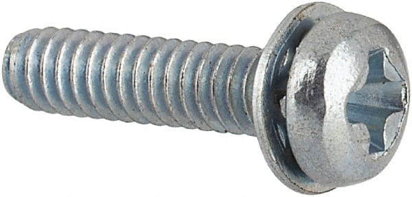 Value Collection - #2-56 UNC, 3/8" Length Under Head Phillips Drive Machine Screw - Pan Head, Grade J82 Steel, Zinc-Plated Finish, Internal Tooth - Exact Tooling