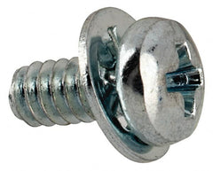 Value Collection - #4-40 UNC, 1/4" Length Under Head Phillips Drive Machine Screw - Pan Head, Grade J82 Steel, Zinc-Plated Finish, Internal Tooth - Exact Tooling
